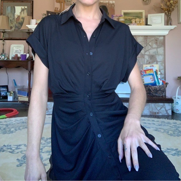 Steve Madden Ruched Button Down Dress - Picture 4 of 14